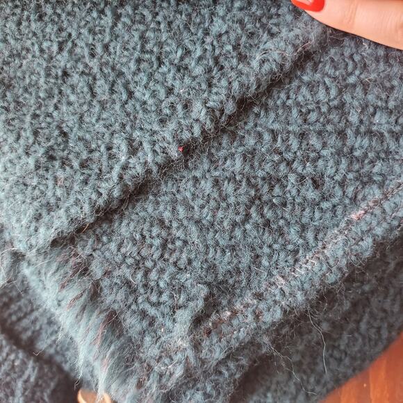 Boyne Valley Weavers Poncho Womens One Size Wool Handmade Ireland Ceramic Button - Picture 9 of 10